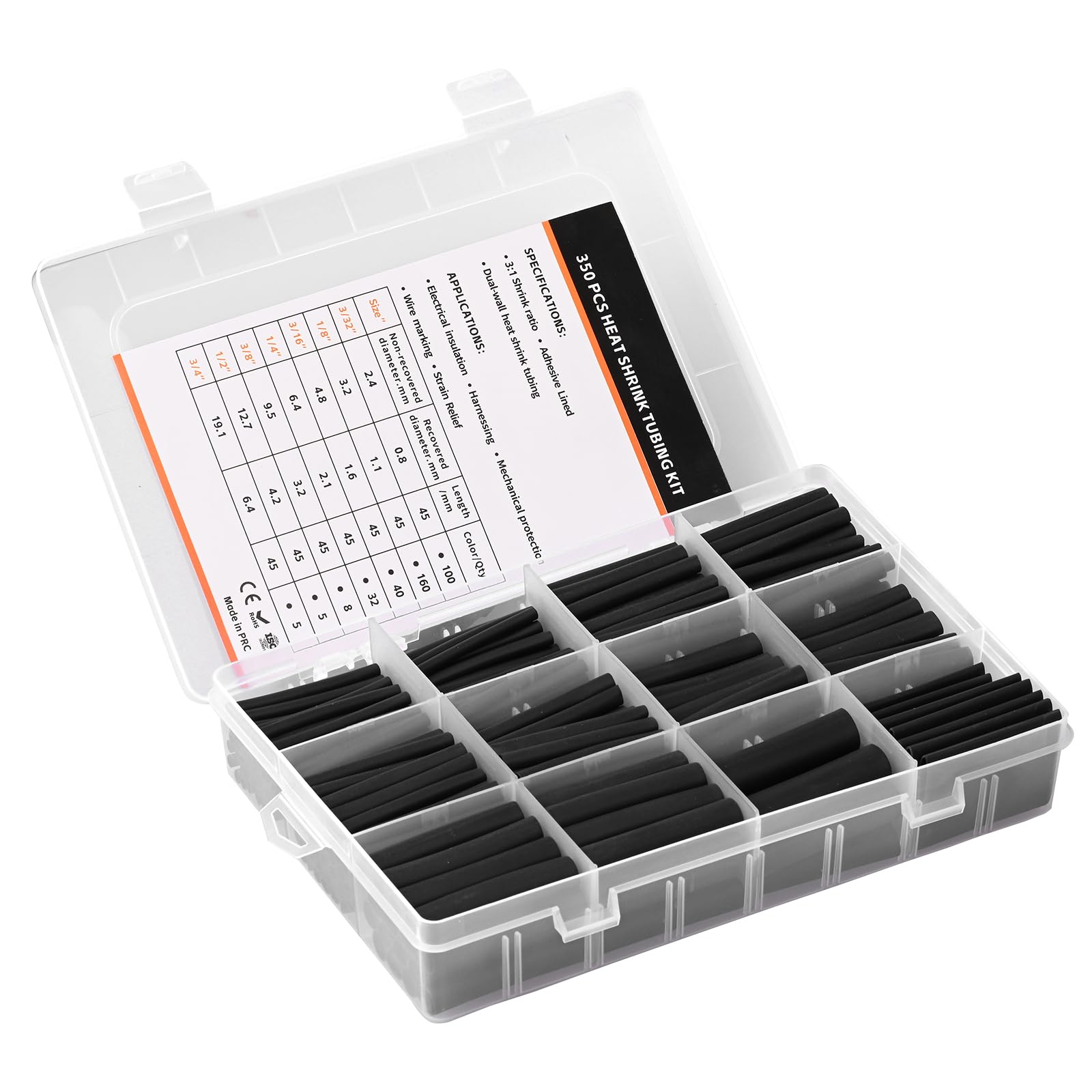 OWLMATE 350 Stück Schrumpfschlauch Set, Schrumpfschlauch mit Kleber, Schrumpfschlauch Wasserdicht, Wasserdicht Schrumpfschlauch, Schwarz OWLMATE 350 Stück Schrumpfschlauch Set, Schrumpfschlauch mit Kleber, Schrumpfschlauch Wasserdicht, Wasserdicht Schrumpfschlauch, Schwarz von OWLMATE