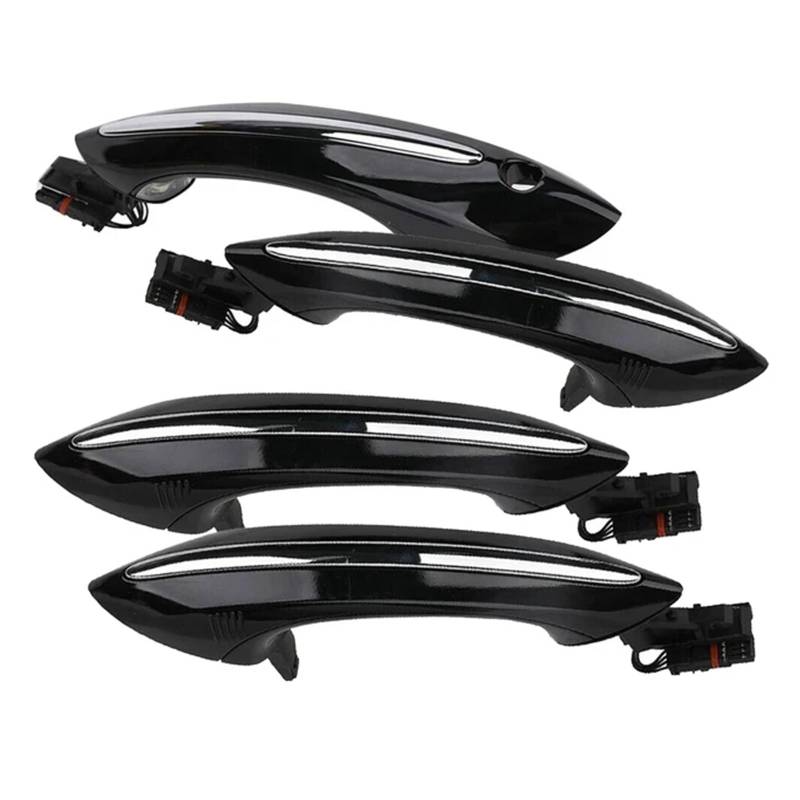 OWYTNRCJ 1 Auto-Außenkomfort-Zugangstürgriff, kompatibel mit BMW 5 7er F01 F02 F06 F10 F11 520d 520i 525d 528i 5121723193 2010–2017(4PCS Black) von OWYTNRCJ