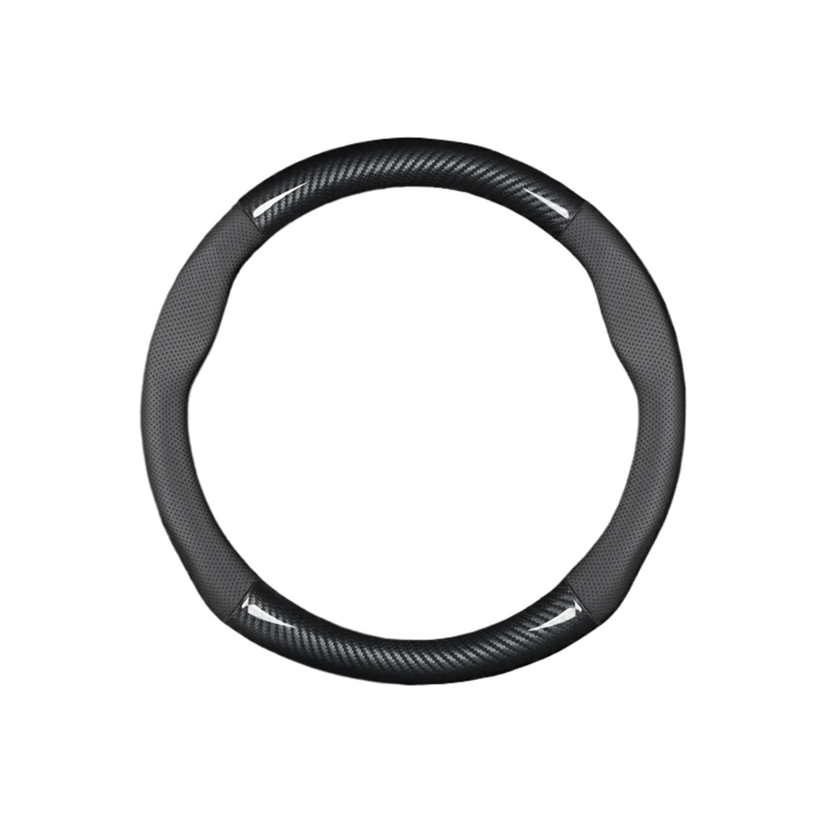 OWYTNRCJ Abdeckung Leder Carbon Fiber Kompatibel for Toyota Premi Aqua 2013 2014 2015(Round Shape-Black) von OWYTNRCJ