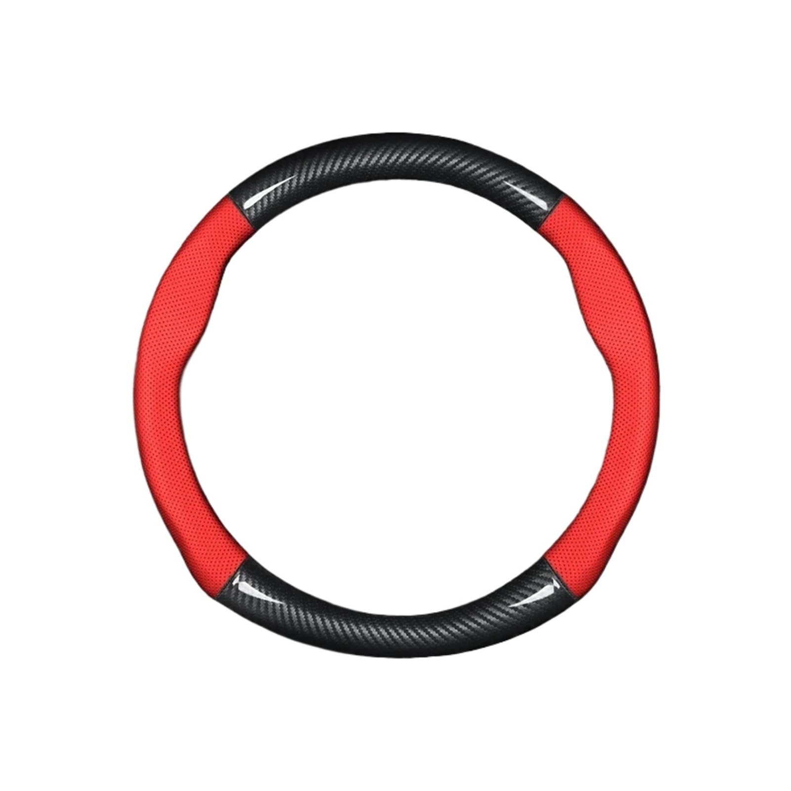 OWYTNRCJ Abdeckung Leder Carbon Fiber Kompatibel for Toyota Premi Aqua 2013 2014 2015(Round Shape-Red) von OWYTNRCJ