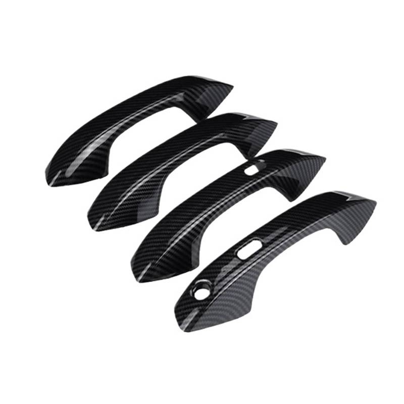 OWYTNRCJ Außenzubehör-Stil, schmücken Sie Schutzaufkleber, Auto-Außentürgriff-Abdeckung, kompatibel mit Seat Leon MK4 KL1 KL8 2020 2021 2022(Carbon Fiber Set) von OWYTNRCJ
