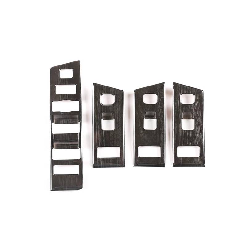 OWYTNRCJ Auto-Fensterheber-Schalterfeld-Zierrahmen, kompatibel mit Land Rover Range Evoque 2020, ABS-Kohlefaser, Auto-Innenausstattung(Black Wood Grain) von OWYTNRCJ