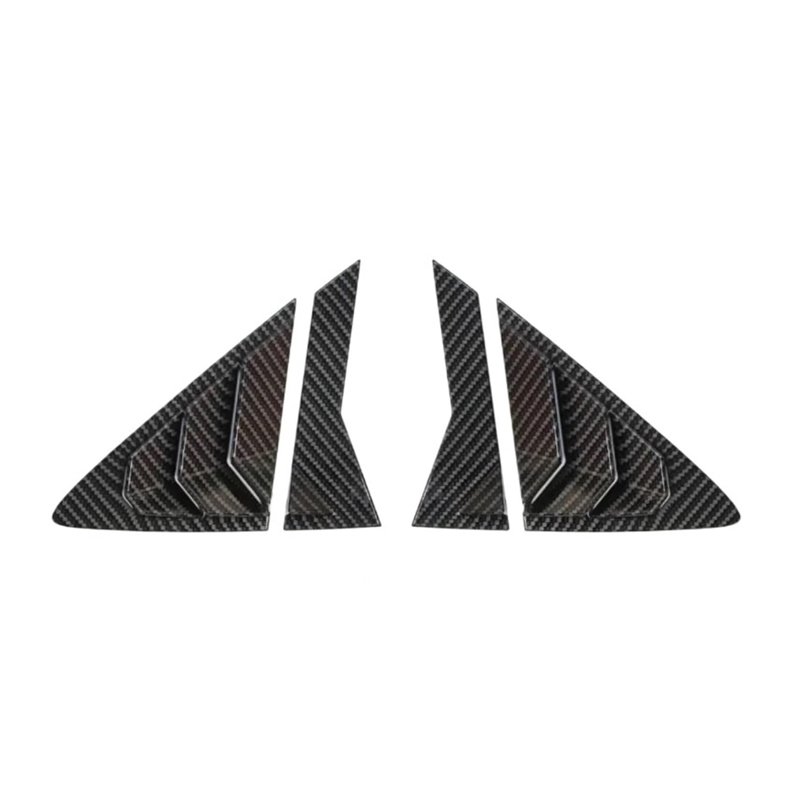 OWYTNRCJ Auto-Heckfenster, kompatibel for Hyundai Verna 2010–2016, 2-teilige Seitenlüftungsjalousie-Abdeckung, schwarzes Außenzubehör aus Kohlefaser(Carbon Look) von OWYTNRCJ