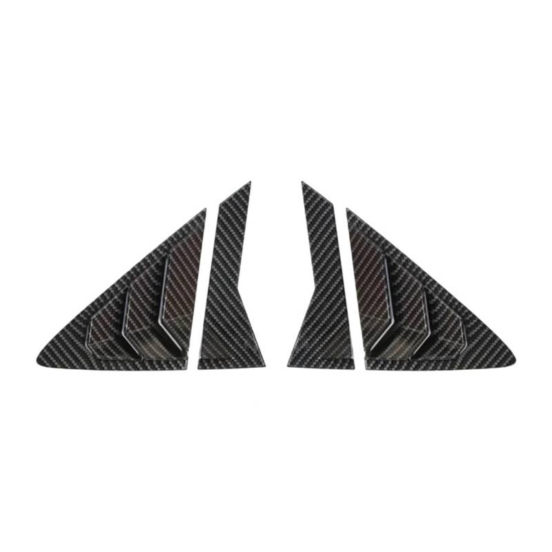 OWYTNRCJ Auto-Heckfenster, kompatibel for Hyundai Verna 2010–2016, 2-teilige Seitenlüftungsjalousie-Abdeckung, schwarzes Außenzubehör aus Kohlefaser(Carbon Look) von OWYTNRCJ