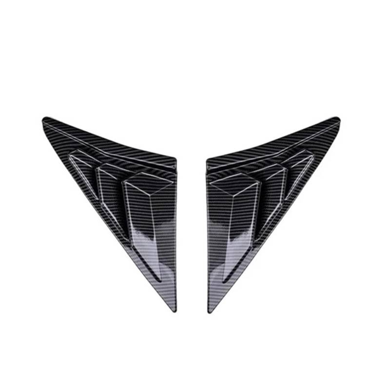 OWYTNRCJ Auto-Hinterseitenfensterlamellen Kompatibel for Civic Type R Fließheck 2020 2021 Zubehör ABS Air Vent Scoop Shutter Shades Abdeckung Trim(Carbon Fiber Look) von OWYTNRCJ