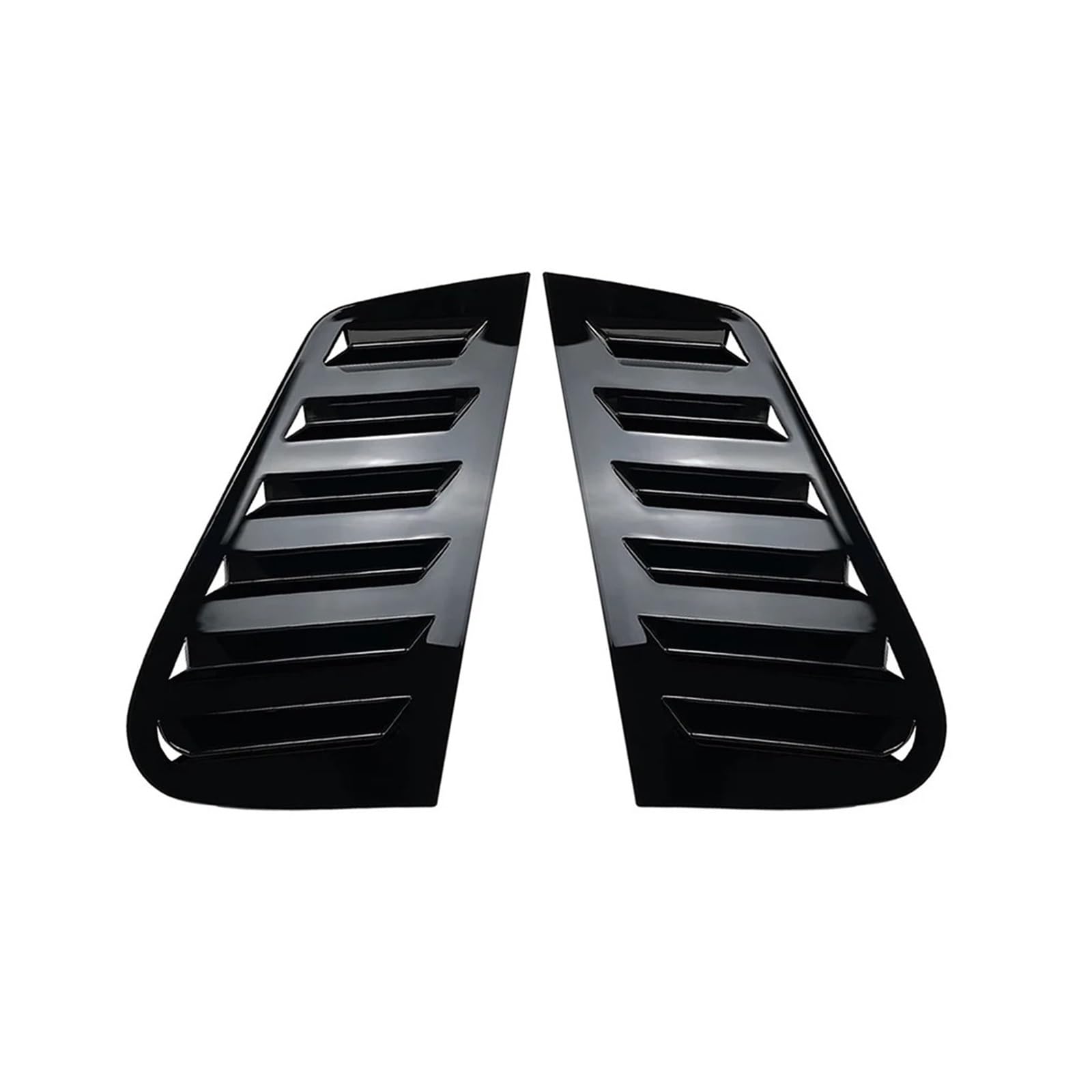 OWYTNRCJ Auto-Rückseitenfenster-Lamellen, kompatibel mit VW Polo 9N 2001 2002 2003 2004 2005 2006 2007 2008 2009, 2-teilige Entlüftungsabdeckung, Zierleiste(Glossy Black) von OWYTNRCJ