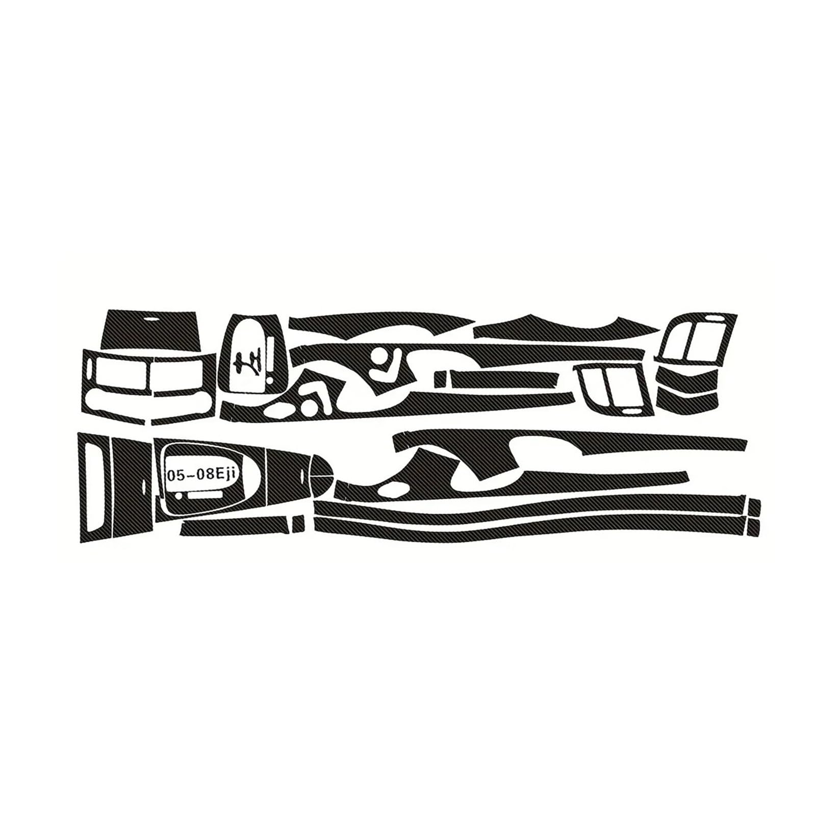 OWYTNRCJ Auto-Styling, Carbonfaser, Autoinnenraum, Mittelkonsole, Farbe, kompatibel mit Mercedes E-Klasse W211 2003–2008, Änderungsform, Aufkleber, Abziehbilder(3D CF Black,RHD) von OWYTNRCJ