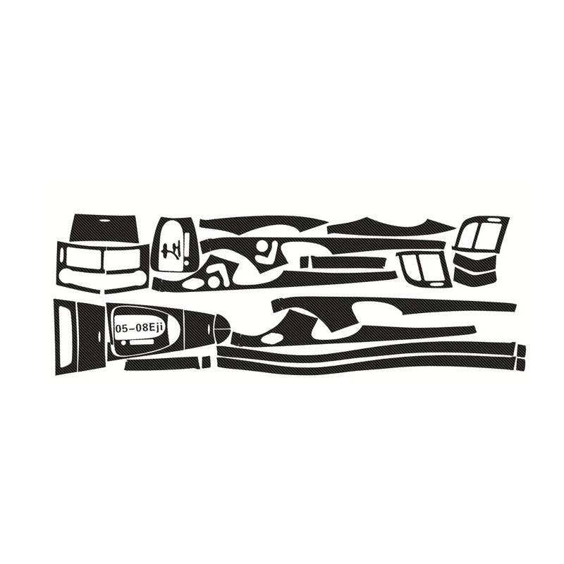 OWYTNRCJ Auto-Styling, Carbonfaser, Autoinnenraum, Mittelkonsole, Farbe, kompatibel mit Mercedes E-Klasse W211 2003–2008, Änderungsform, Aufkleber, Abziehbilder(3D CF Black,RHD) von OWYTNRCJ
