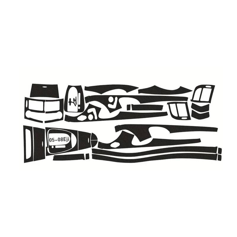 OWYTNRCJ Auto-Styling, Carbonfaser, Autoinnenraum, Mittelkonsole, Farbe, kompatibel mit Mercedes E-Klasse W211 2003–2008, Änderungsform, Aufkleber, Abziehbilder(5D CF Black,RHD) von OWYTNRCJ