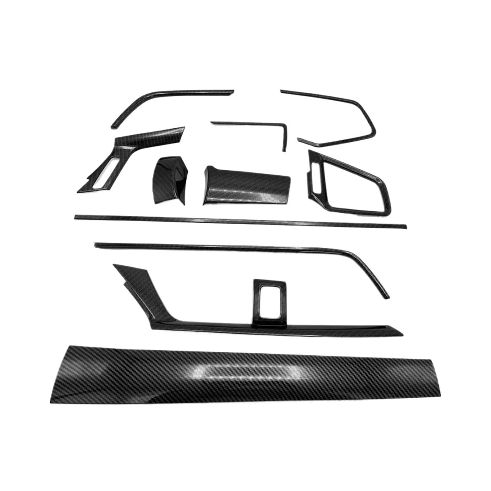 OWYTNRCJ Autokonsolen-Mittelabdeckung, dekorative Aufkleber, 11 Stück, kompatibel mit Honda Civic Seden 2016 2017 2018 2019 2020, Kohlefaser(Carbon Fiber 11P Set) von OWYTNRCJ