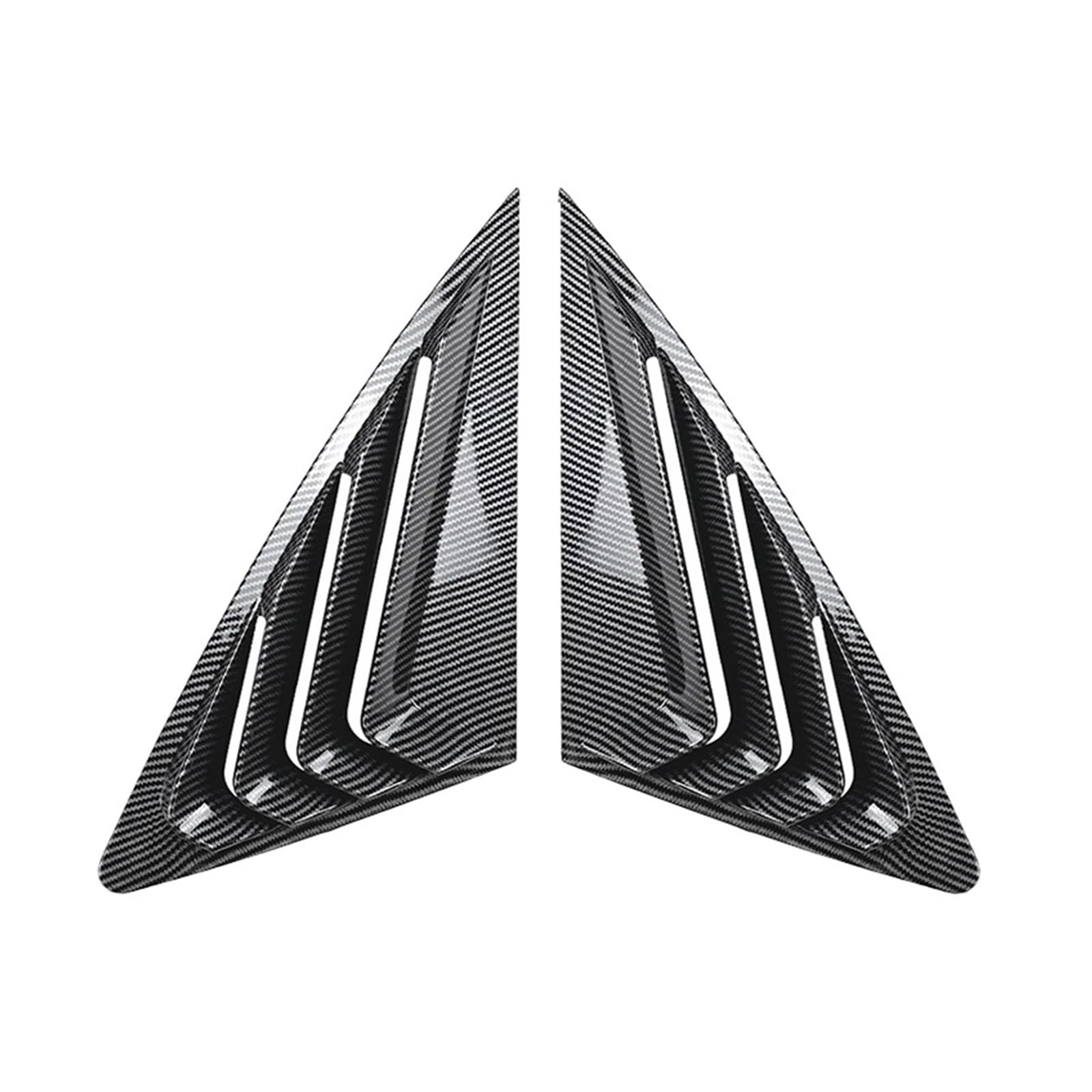 OWYTNRCJ Heckklappenfensterseite Kompatibel for Audi for Q3 F3 Sportback 2019-2024 2 STÜCKE Dreieckiger Auto-Heckscheiben-Schattenspoiler-Entlüftungsjalousieabdeckung(Carbon Fiber Look) von OWYTNRCJ