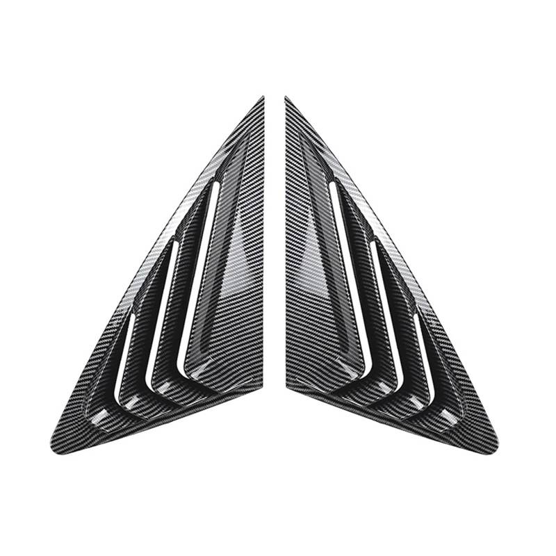 OWYTNRCJ Heckklappenfensterseite Kompatibel for Audi for Q3 F3 Sportback 2019-2024 2 STÜCKE Dreieckiger Auto-Heckscheiben-Schattenspoiler-Entlüftungsjalousieabdeckung(Carbon Fiber Look) von OWYTNRCJ