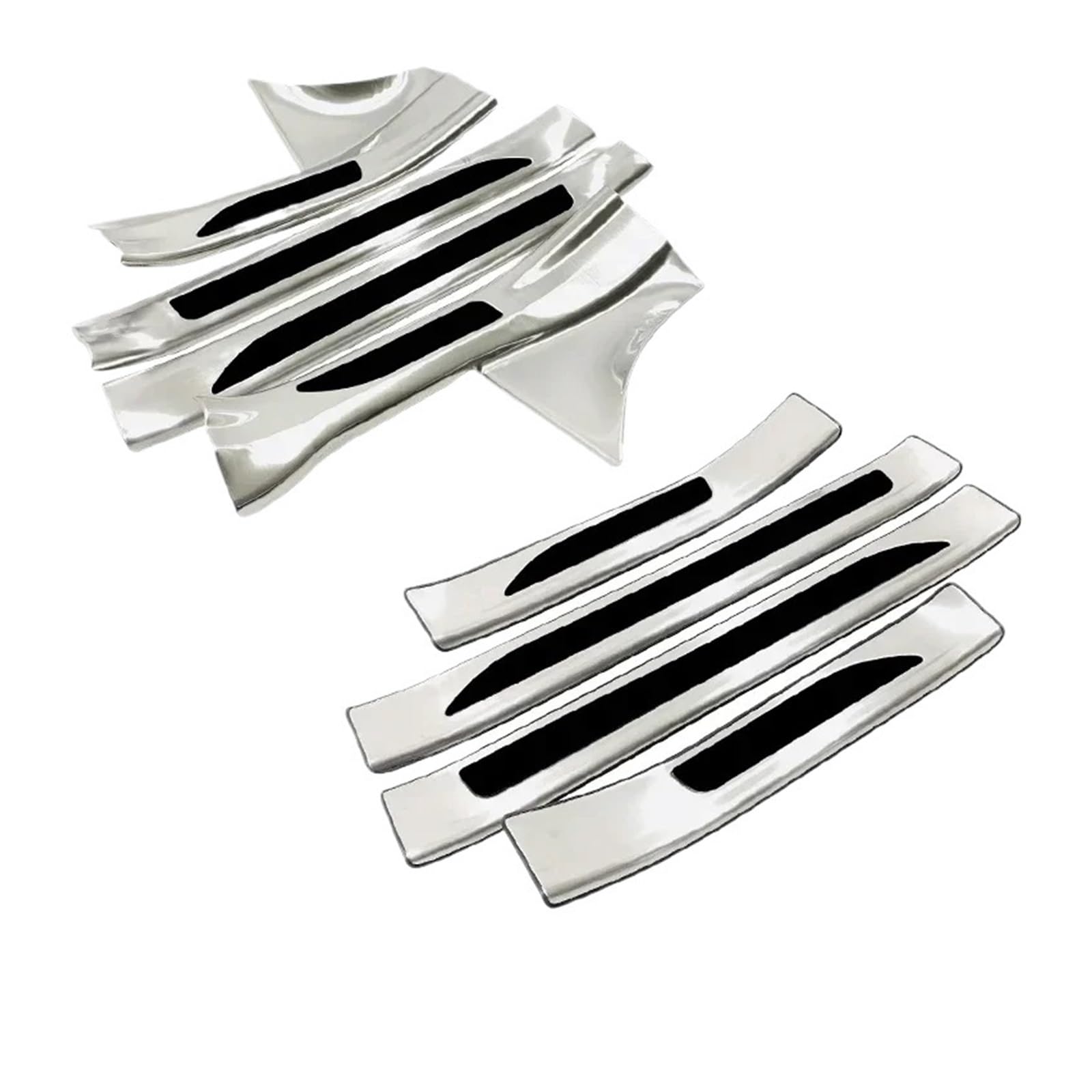 OWYTNRCJ Hybrid-Autotürschwelle, kompatibel mit Toyota RAV4 XA50 2019 2020 2021 2022 2023 2024, Abriebschutzabdeckung, Edelstahlzubehör(8pcs Silver Black,Hybrid) von OWYTNRCJ