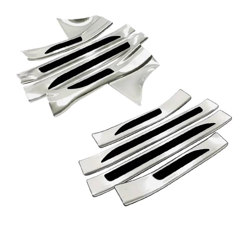 OWYTNRCJ Hybrid-Autotürschwelle, kompatibel mit Toyota RAV4 XA50 2019 2020 2021 2022 2023 2024, Abriebschutzabdeckung, Edelstahlzubehör(8pcs Silver Black,Hybrid) von OWYTNRCJ