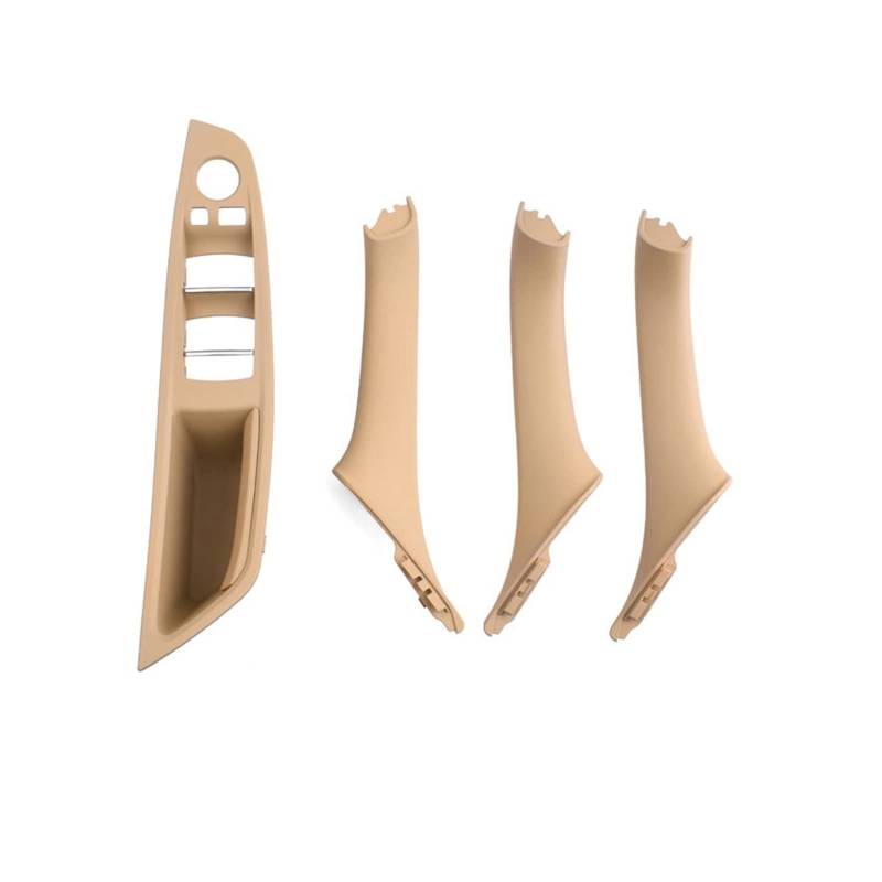 OWYTNRCJ Innenausstattung Vordertür Armlehne Panel Trim Pull Griff Set Ersatz Kompatibel for BMW 5 Series F10 F11 F18 520i 523i 525i 528i 535i(Beige LHD 4PCS) von OWYTNRCJ