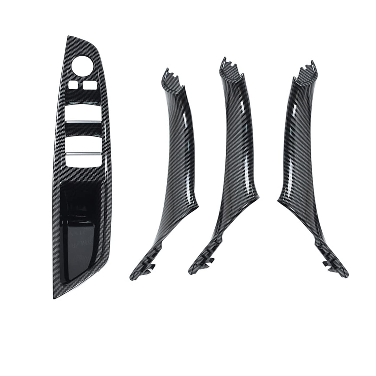 OWYTNRCJ Innenausstattung Vordertür Armlehne Panel Trim Pull Griff Set Ersatz Kompatibel for BMW 5 Series F10 F11 F18 520i 523i 525i 528i 535i(Carbonfiber LHD 4PCS) von OWYTNRCJ