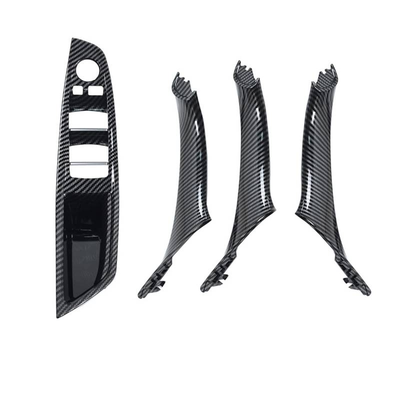 OWYTNRCJ Innenausstattung Vordertür Armlehne Panel Trim Pull Griff Set Ersatz Kompatibel for BMW 5 Series F10 F11 F18 520i 523i 525i 528i 535i(Carbonfiber LHD 4PCS) von OWYTNRCJ