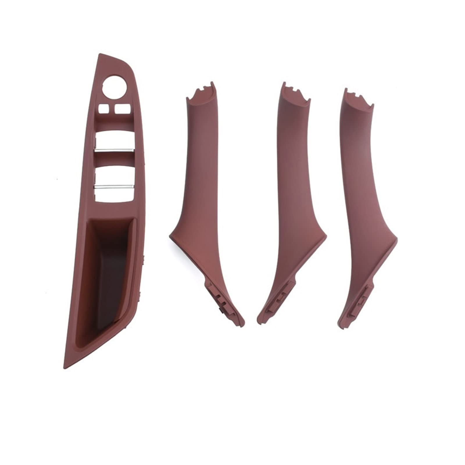 OWYTNRCJ Innenausstattung Vordertür Armlehne Panel Trim Pull Griff Set Ersatz Kompatibel for BMW 5 Series F10 F11 F18 520i 523i 525i 528i 535i(Red Brown LHD 4PCS) von OWYTNRCJ
