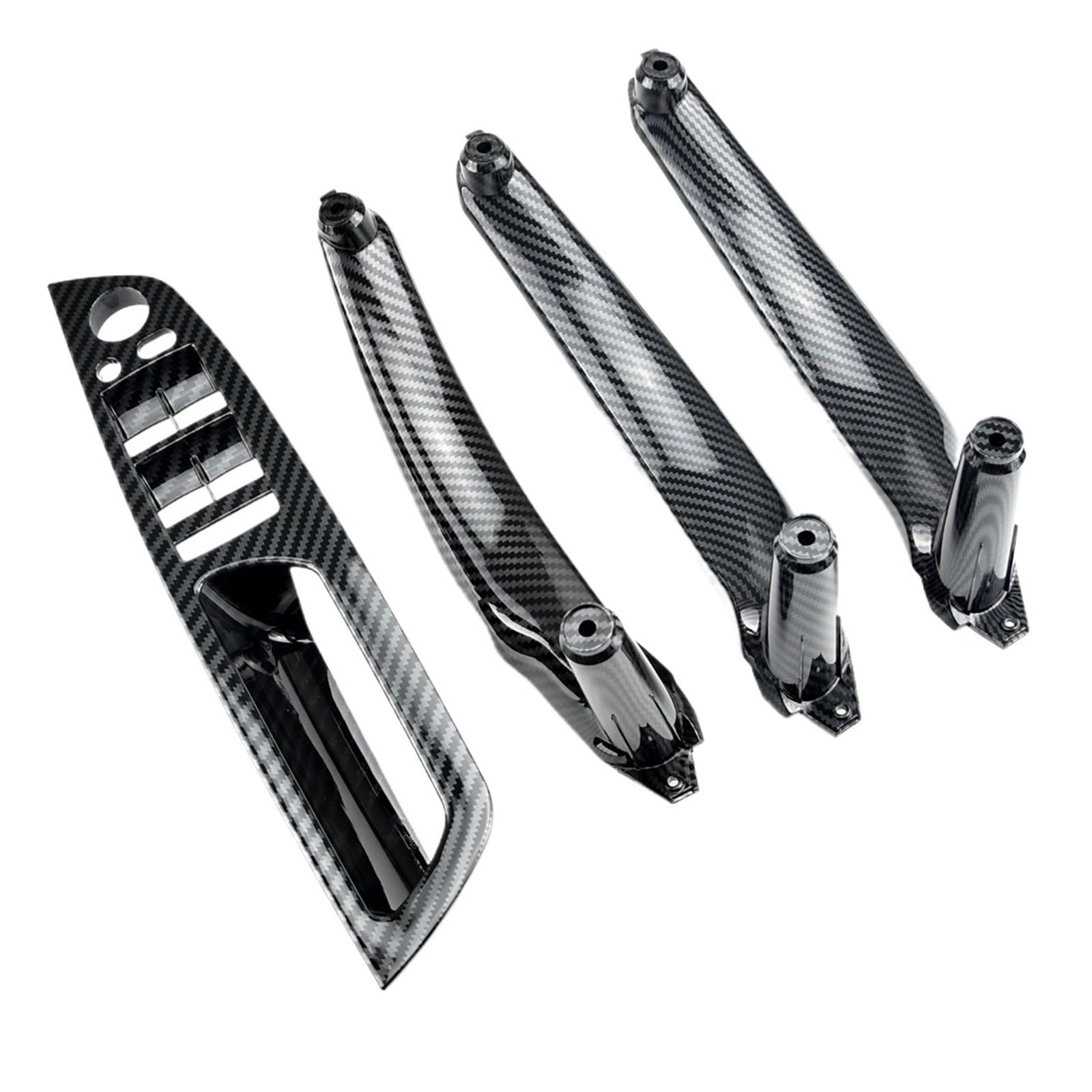 OWYTNRCJ LHD 4-teiliges Set, linker vorderer Fahrersitz, Innentür-Armlehnen, Türzuziehgriff-Kit, Ersatz, kompatibel mit BMW E70 E71 X5 X6 2007–2013(Carbon 4Pcs LHD) von OWYTNRCJ