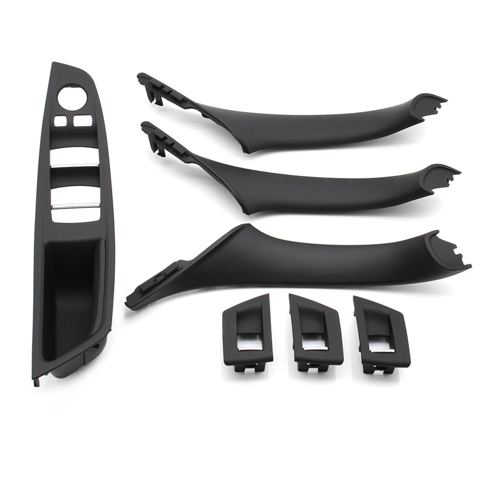 OWYTNRCJ LHD RHD Beige Schwarz Braun Oyster Auto-Innentür-Armlehne Innen-Zuggriff-Set Kompatibel for BMW 5 Series F10 F11 523i 525i 528i 530i(LHD Black) von OWYTNRCJ