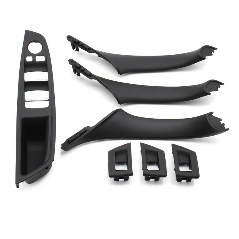 OWYTNRCJ LHD RHD Beige Schwarz Braun Oyster Auto-Innentür-Armlehne Innen-Zuggriff-Set Kompatibel for BMW 5 Series F10 F11 523i 525i 528i 530i(LHD Black) von OWYTNRCJ