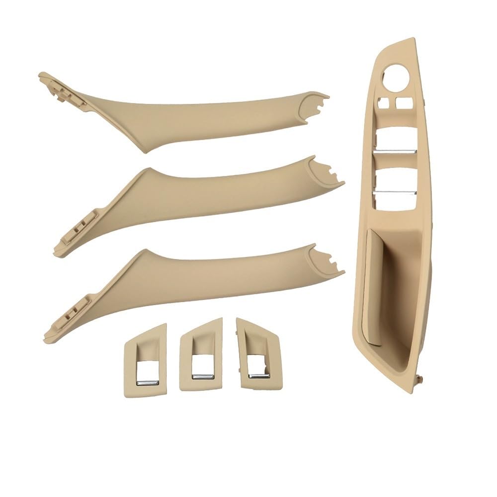 OWYTNRCJ LHD RHD Beige Schwarz Braun Oyster Auto-Innentür-Armlehne Innen-Zuggriff-Set Kompatibel for BMW 5 Series F10 F11 523i 525i 528i 530i(RHD Beige) von OWYTNRCJ