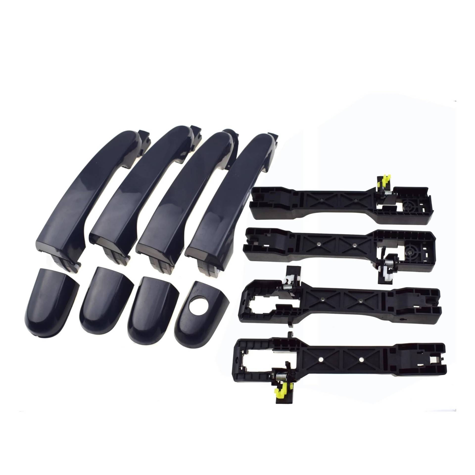 OWYTNRCJ Schwarzer Außentürgriff for Auto oder mit Sockel vorne/hinten/Links Fahrer/rechts Beifahrer, kompatibel mit Kia Sportage 2.0L 2.7L 2005-2010(4 Sides with Base) von OWYTNRCJ
