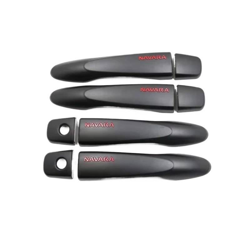 OWYTNRCJ Schwarzer Autotürgriff-Abdeckungsschutz, 4-türig, Chrom, kompatibel for Nissan Navara NP300 2014 2015 2016 2017 2018 2019 2020, Zubehör(Handle Covers) von OWYTNRCJ