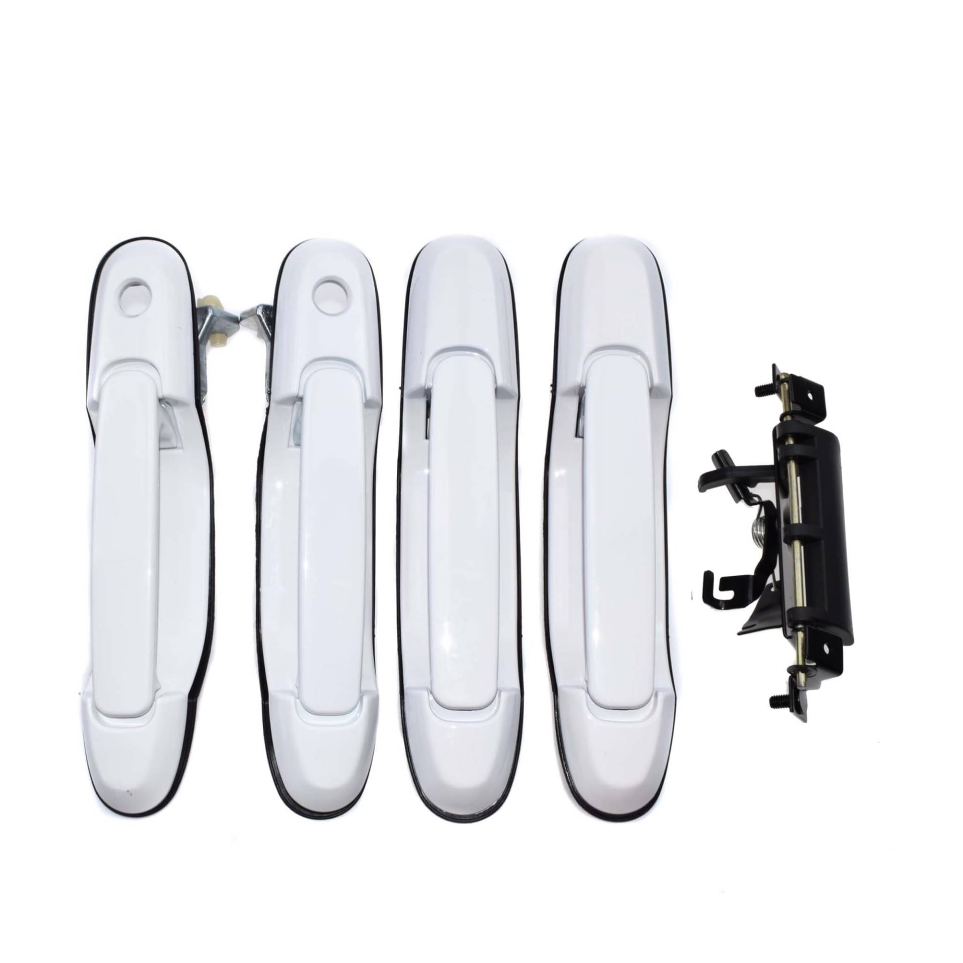 OWYTNRCJ Vorne Hinten Links Rechts Außen Außen Tür Griff & Hinten Stamm Heckklappe Weiß/Schwarz 5 Pcs Kompatibel for Toyota Sienna 3,0 L 1998-2003(White 4 Sides) von OWYTNRCJ