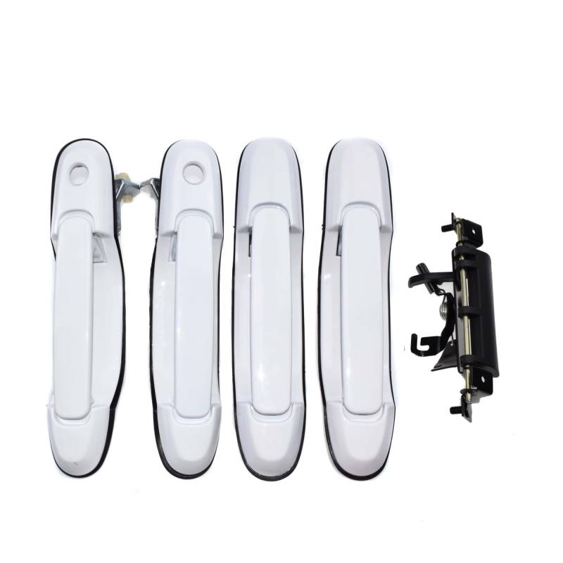 OWYTNRCJ Vorne Hinten Links Rechts Außen Außen Tür Griff & Hinten Stamm Heckklappe Weiß/Schwarz 5 Pcs Kompatibel for Toyota Sienna 3,0 L 1998-2003(White 4 Sides) von OWYTNRCJ