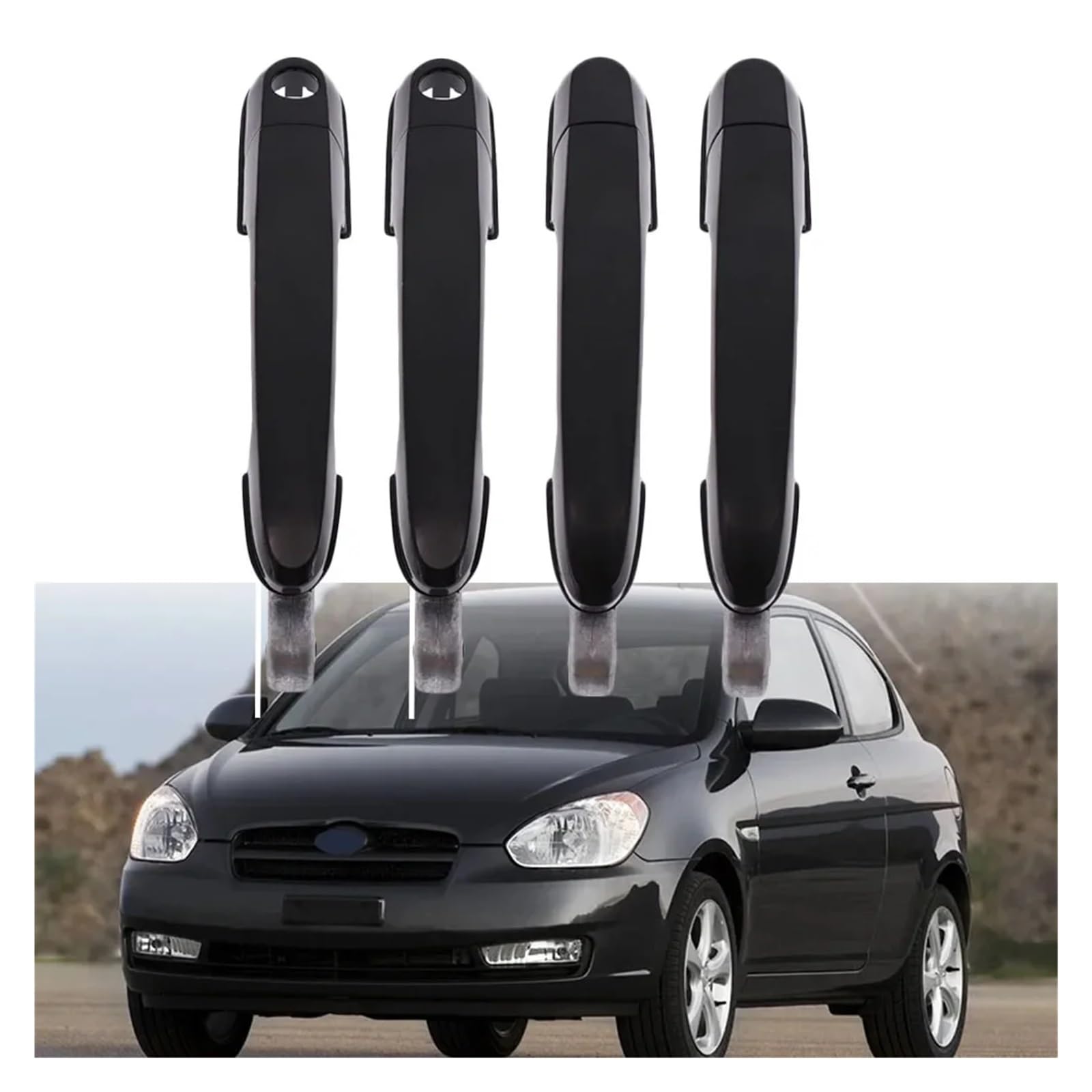 OWYTNRCJ Vorne Hinten Links Rechts Außerhalb Außentürgriff Kompatibel for Hyundai Tucson 2005-2009 82650-2E000 82660-2E000 83650-2E000 83660-2E000(Rear Left) von OWYTNRCJ
