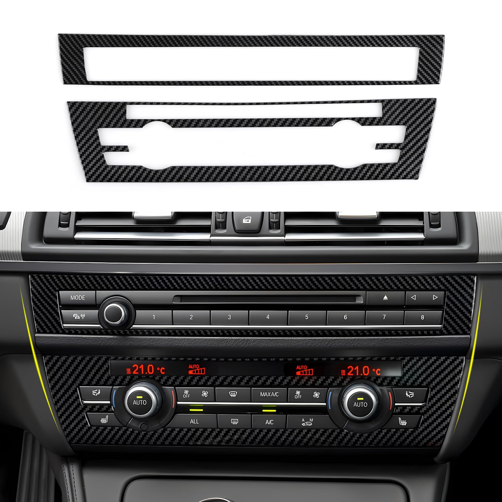 2PCS Auto CD Panel Trim Center Console Cover ABS Kohlefaser Aufkleber Decal Kompatibel mit BMW 5er F10 F11 2011 2012 2013 2014 2015 2016 Zubehör 2PCS Auto CD Panel Trim Center Console Cover ABS Kohlefaser Aufkleber Decal Kompatibel mit BMW 5er F10 F11 2011 2012 2013 2014 2015 2016 Zubehör von OYDDL