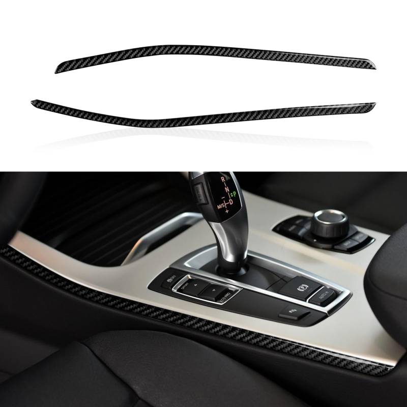 2PCS Auto Getriebekonsole links Aufkleber Abdeckung Cover Schalthebelknauf Kohlefaser Decal Trim Kompatibel mit BMW X3 F25 (2011-2017) / X4 F26 (2014-2018) Interieur Zubehör (Geeignet für Holzscheite) von OYDDL