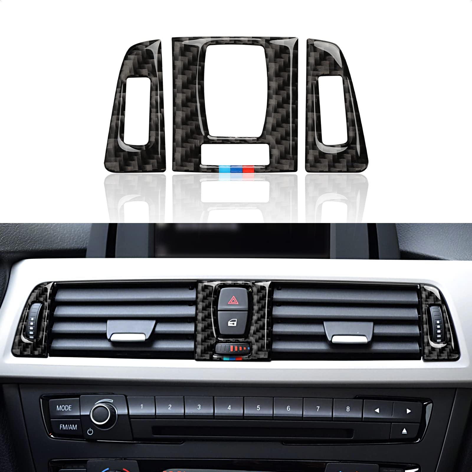 3PCS Auto Carbon Fiber Trim Anti-Collision Aufkleber Mirror Bumper Decal passt Kompatibel mit BMW 3 4er Zubehör von OYDDL