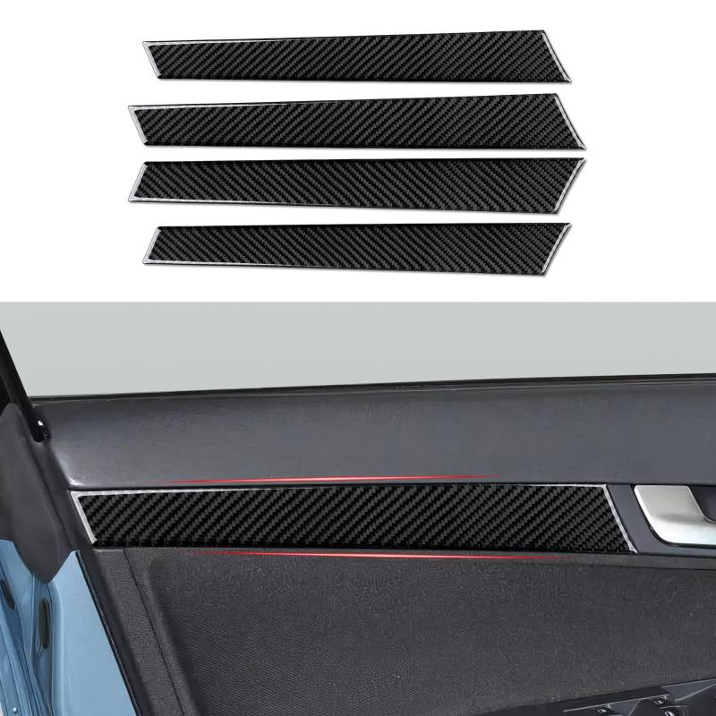 4PCS Auto Carbon Fiber Türverkleidung Panel Aufkleber Cover Trim Kompatibel mit A3(2004-2012) / S3(2008-2012)/RS3 (2011-2012) Interieur Zubehör von OYDDL