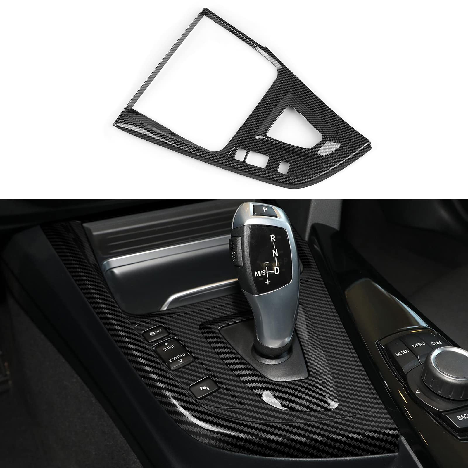 Auto Aufkleber ABS Trim kompatibel mit BMW 3er 4er F30 F31 F34 3GT F32 F33 F36 Zubehör (Zentrales Getriebe) von OYDDL