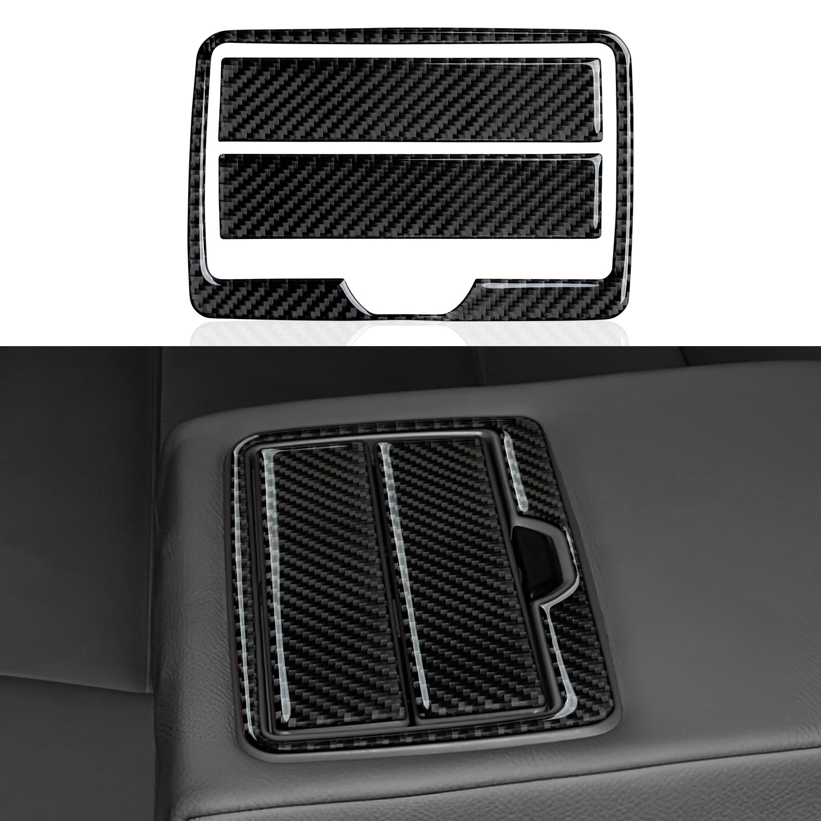 Auto Aufkleber Abdeckung Cover Carbon Fiber Decal Trim passt Kompatibel mit BMW X3 F25 (2011-2017)/ X4 F26 (2014-2018) Interieur Zubehör (Becherhalter der hinteren Mittelarmlehne) von OYDDL