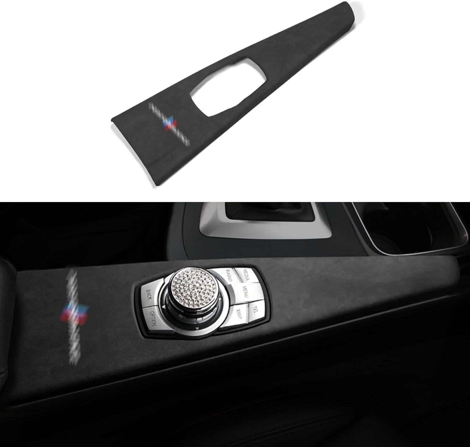 Auto Aufkleber Multimedia Trim Cover Gear Shift Abdeckung, Stoßstange, Interieur kompatibel mit BMW F30 F31 F32 F34 F35 F36 3GT M4 Zubehör (Multimedia, M, Grau) von OYDDL