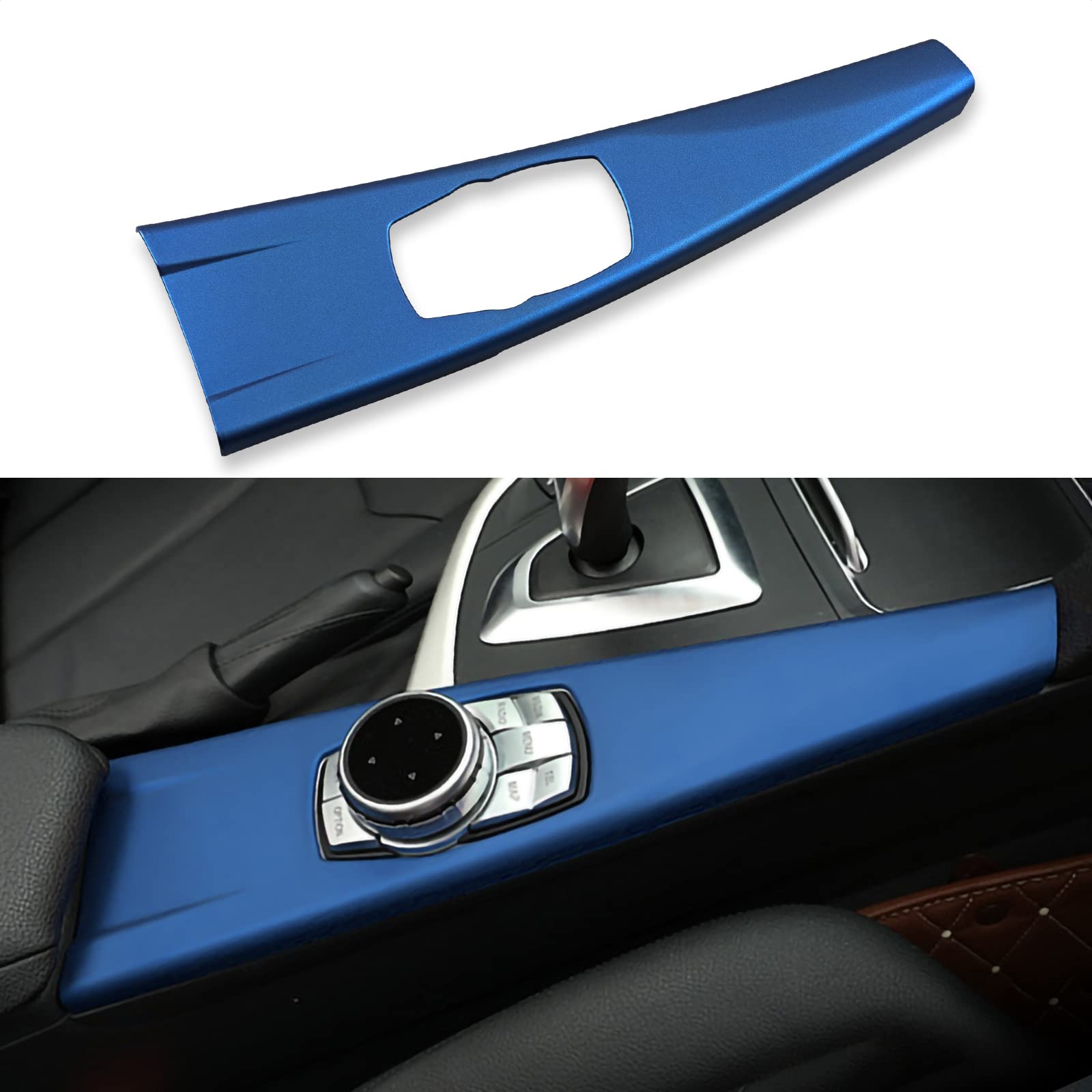 OYDDL Auto Aufkleber Multimedia Trim Panel Cover Gear Shift Abdeckung ABS Interieur kompatibel mit BMW F30 F31 F32 F34 F35 F36 3GT M4 Zubehör (Blau) von OYDDL