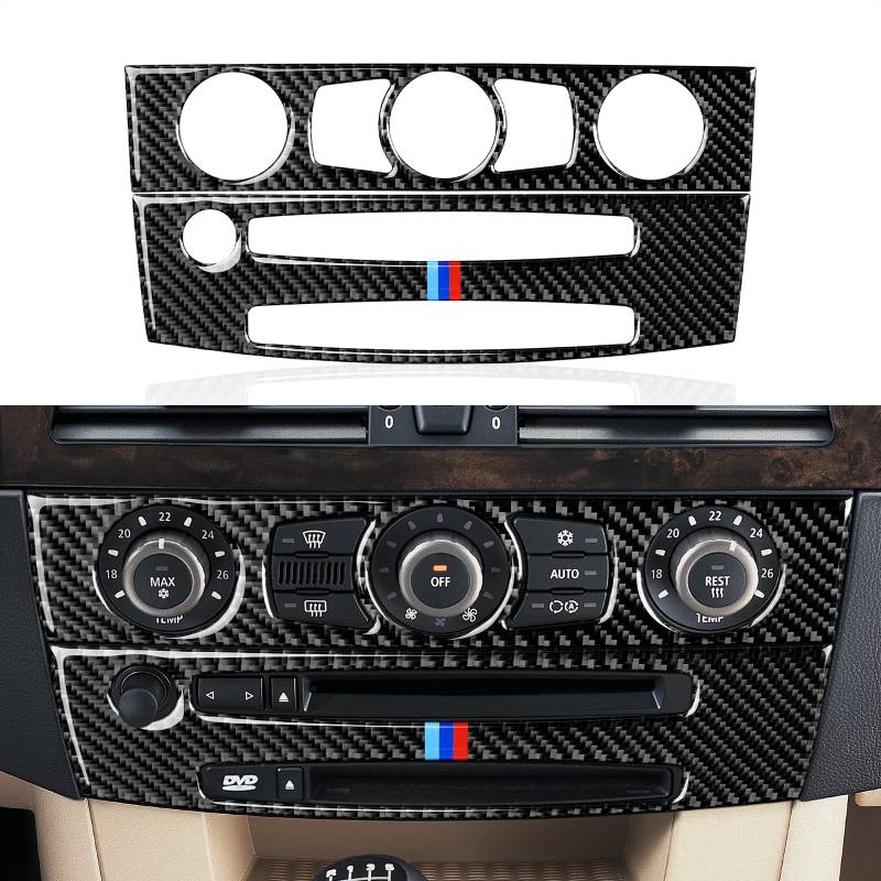 Auto CD Panel Aufkleber Kohlefaser Trim Cover Case Cap Kompatibel mit BMW E60 2008 2009 2010 Zubehör von OYDDL