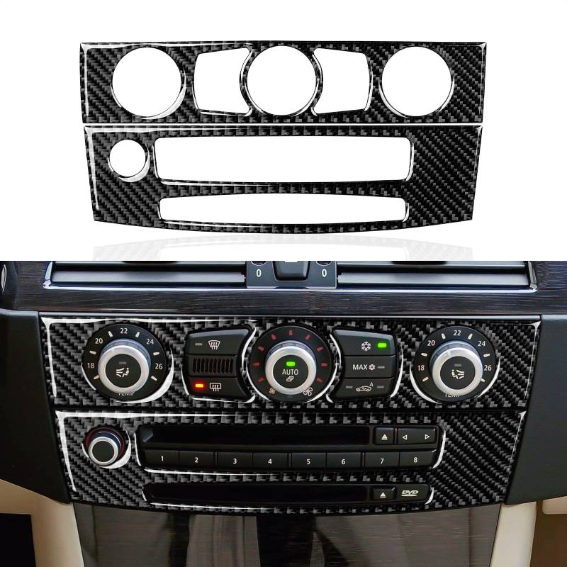 Auto CD Panel Aufkleber Kohlefaser Trim Cover Case Cap Kompatibel mit BMW E60 2008 2009 2010 Zubehör von OYDDL