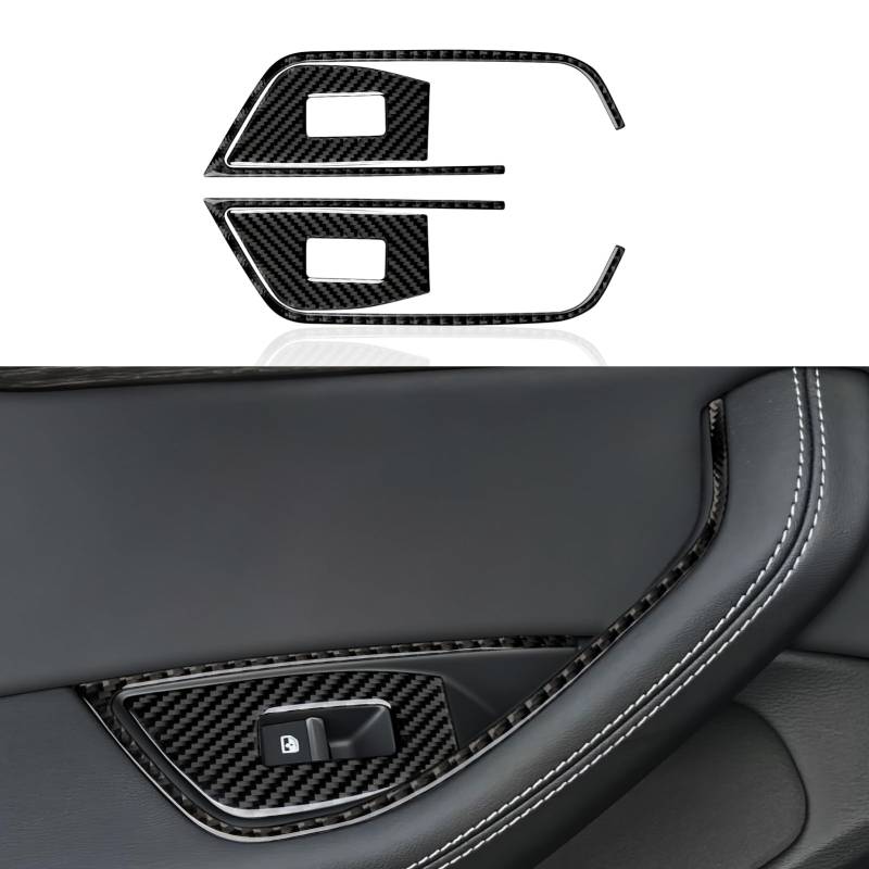 4PCS Auto Fensterheber Kohlefaser Cover Aufkleber Trim Kompatibel mit A4(2016-2025)/S4(2016-2025)/RS4(2017-2025)/A5(2017-2024)/S5(2016-2025)/RS5(2017-2025) Interieur Zubehör (A) von OYDDL