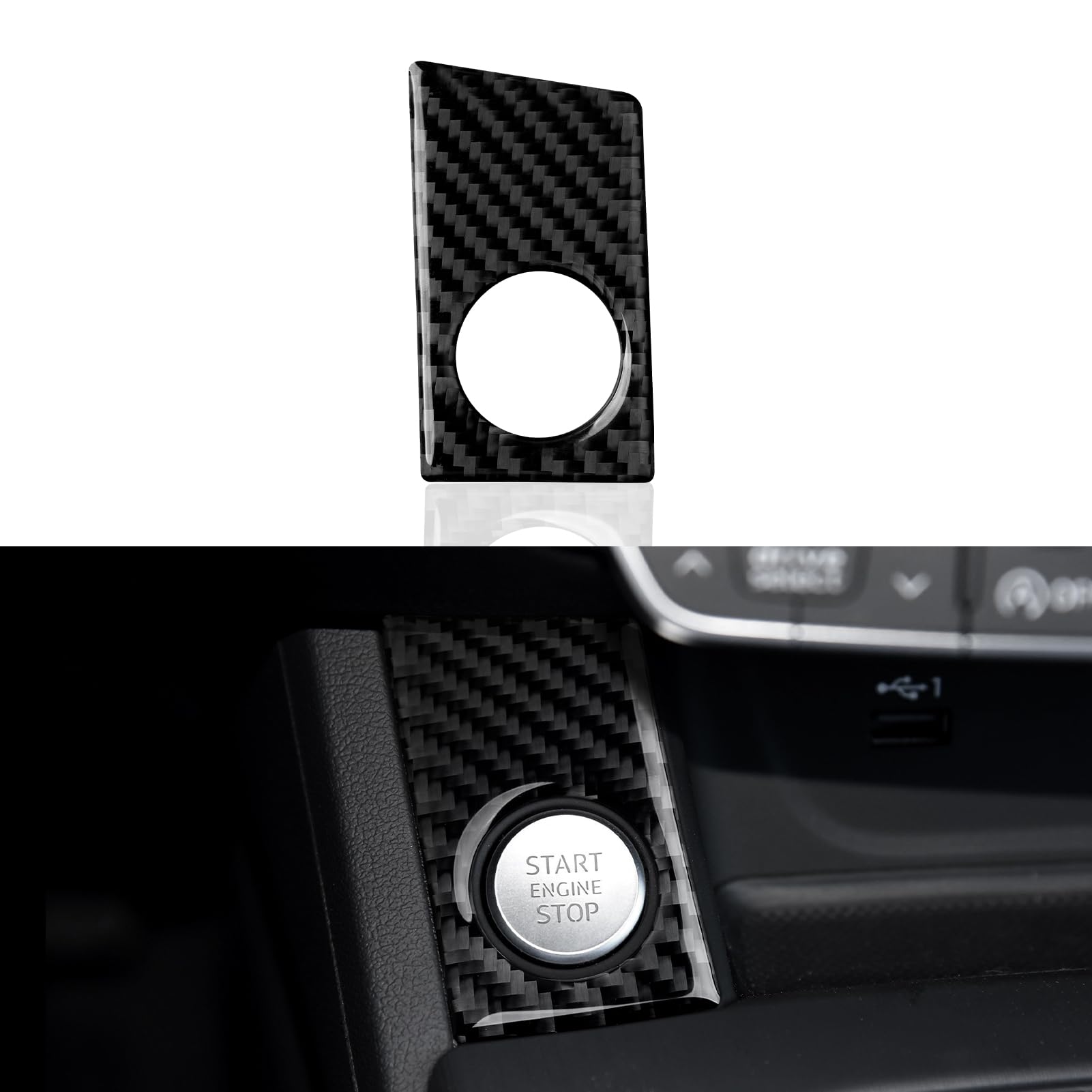 Auto Kohlefaser One Touch Start Panel Cover Trim Kompatibel mit Audi A4 B9 2017 2018 2019 Interieur Zubehör Auto Kohlefaser One Touch Start Panel Cover Trim Kompatibel mit Audi A4 B9 2017 2018 2019 Interieur Zubehör von OYDDL