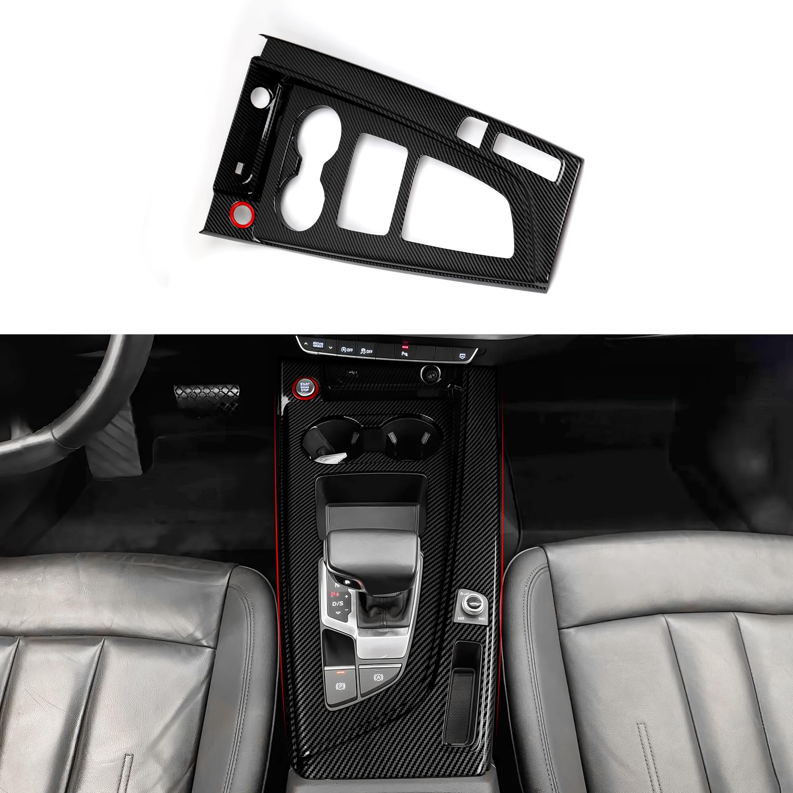 Auto Mittelkonsole Schalthebel Panel Aufkleber Abdeckung ABS Dekoration Cover Kohlefaser Trim Kompatibel mit Audi A4 A5 2020 2021 2022 2023 2024 Interieur Zubehör Auto Mittelkonsole Schalthebel Panel Aufkleber Abdeckung ABS Dekoration Cover Kohlefaser Trim Kompatibel mit Audi A4 A5 2020 2021 2022 2023 2024 Interieur Zubehör von OYDDL