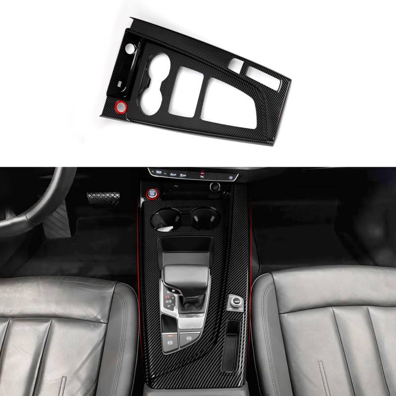Auto Mittelkonsole Schalthebel Panel Aufkleber Abdeckung ABS Dekoration Cover Kohlefaser Trim Kompatibel mit Audi A4 A5 2020 2021 2022 2023 2024 Interieur Zubehör von OYDDL