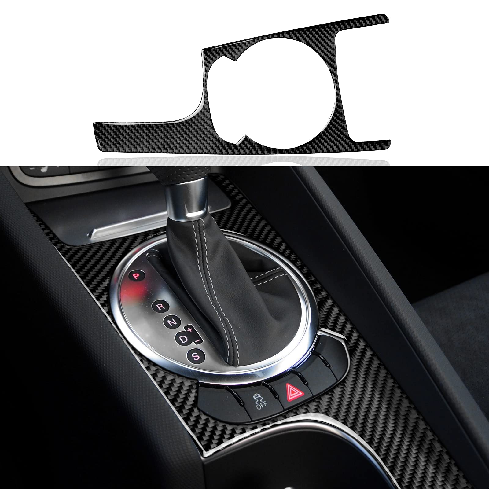 OYDDL Auto Schalttafelverkleidung Aufkleber Gear Shifter Rahmen Kohlefaser Abdeckung Kompatibel mit Audi TT 8N 8J MK123 2008 2009 2010 2011 2012 2013 2014 Zubehör (Stil B) von OYDDL