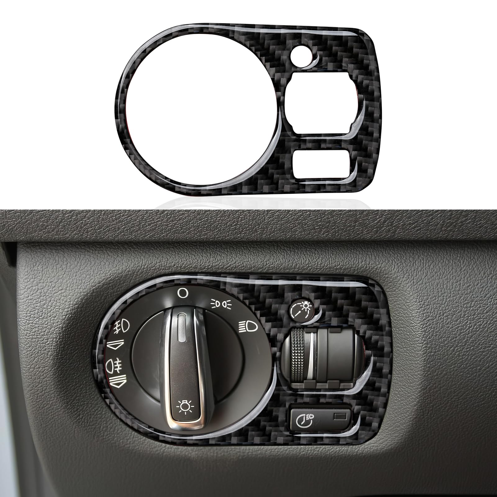 Auto Scheinwerferschalter Kohlefaser Panel Aufkleber Cover Trim Kompatibel mit A3(2004-2012) / S3(2008-2012)/RS3 (2011-2012) Interieur Zubehör von OYDDL