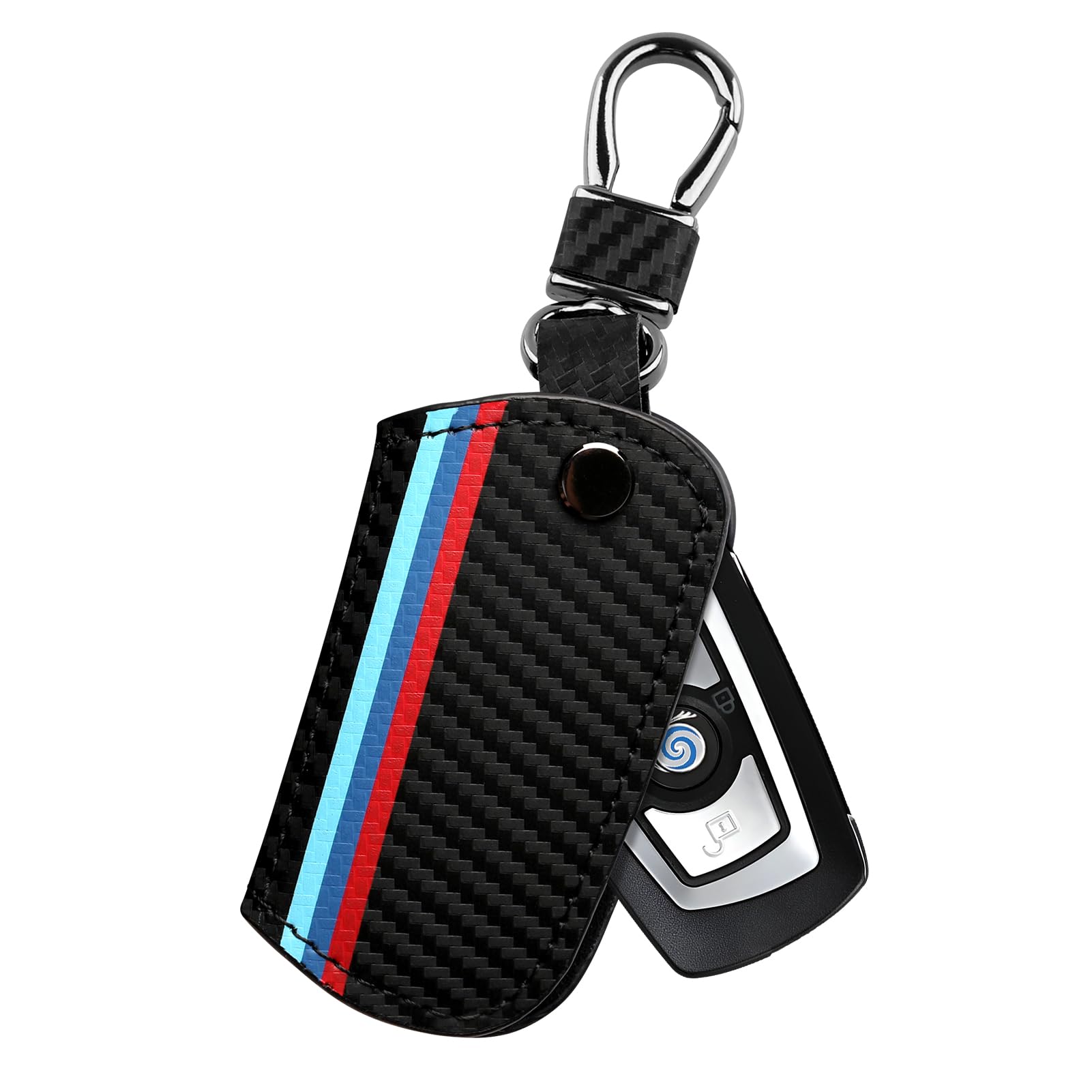 Auto Schlüsselanhänger Halter Schutz Fernbedienung Cover Kohlenstoff Kompatibel mit BMW 1 2 3 4 5 6 7er X3 Zubehör von OYDDL