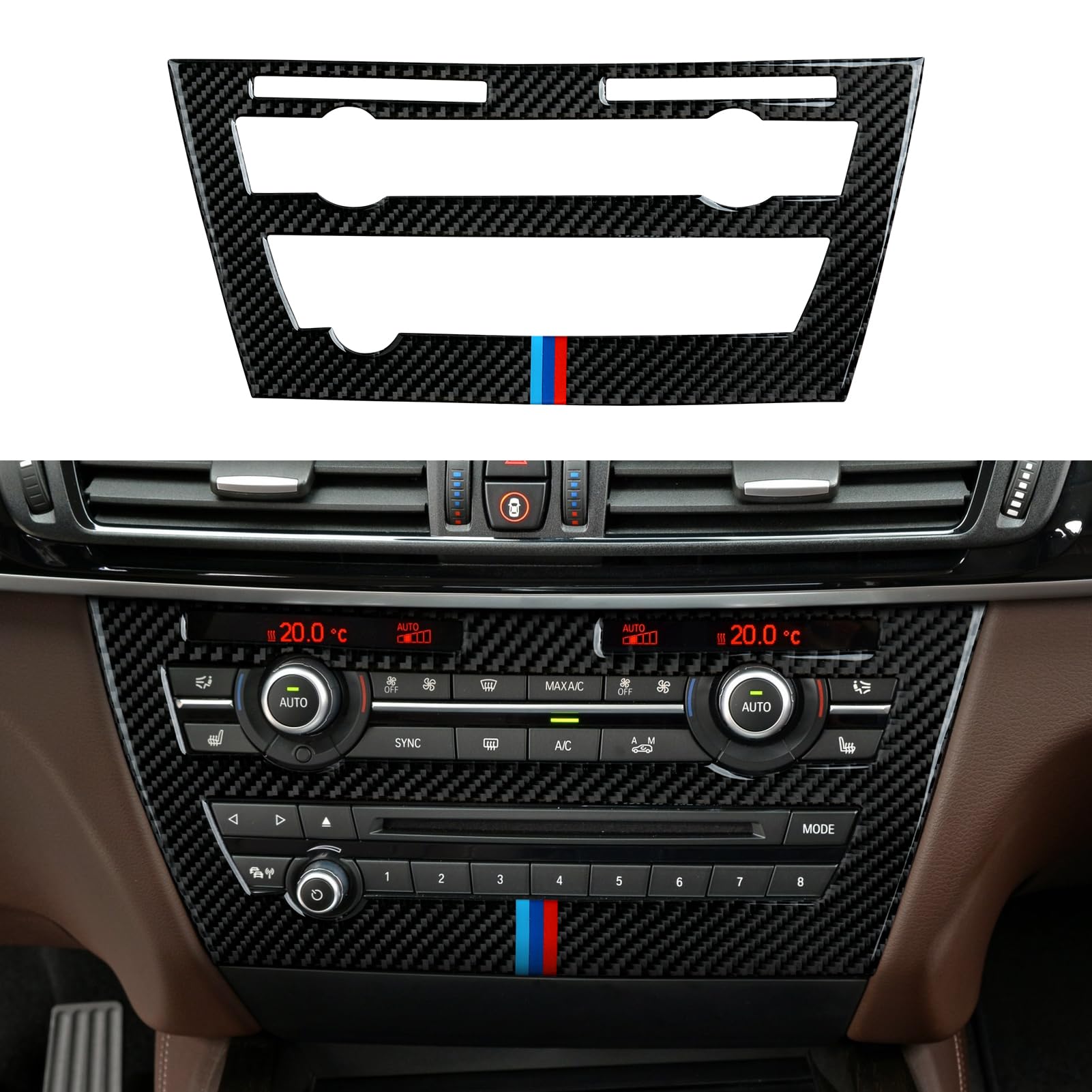 Car CD Panel Trim Mittelkonsole Cover Kohlefaser Aufkleber Decal Kompatibel mit BMW X5 F15 X5M F85 X6 F16 X6M F86 2014 2015 2016 2017 2018 2019 Interieur Zubehör von OYDDL