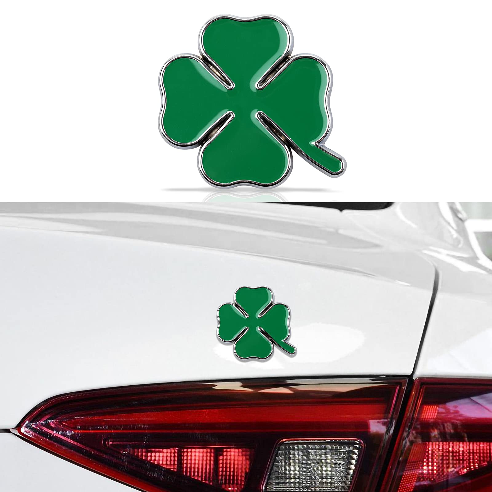 Für Alfa Romeo Auto Logo Emblem Abzeichen Aufkleber, Vier Klee grün Delta Automotive Seitenkotflügel Aufkleber Heckkoffer Aufkleber Outdoor-Dekoration von OYDDL